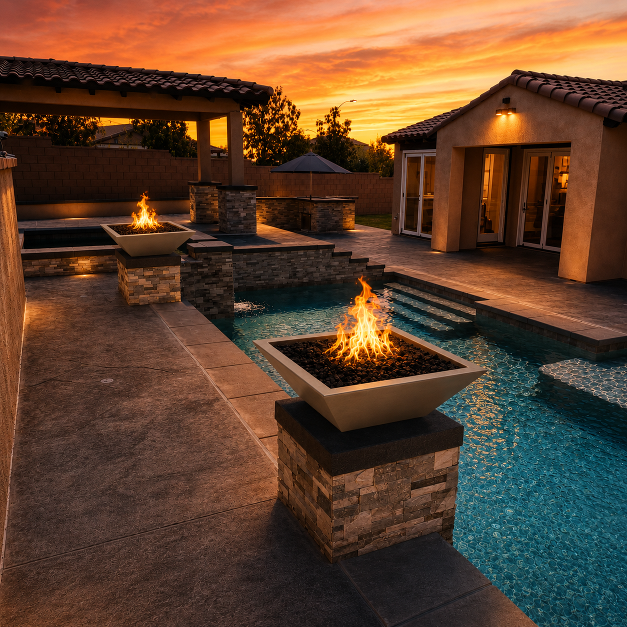 Maya 30" Natural Gray Concrete Fire Bowl