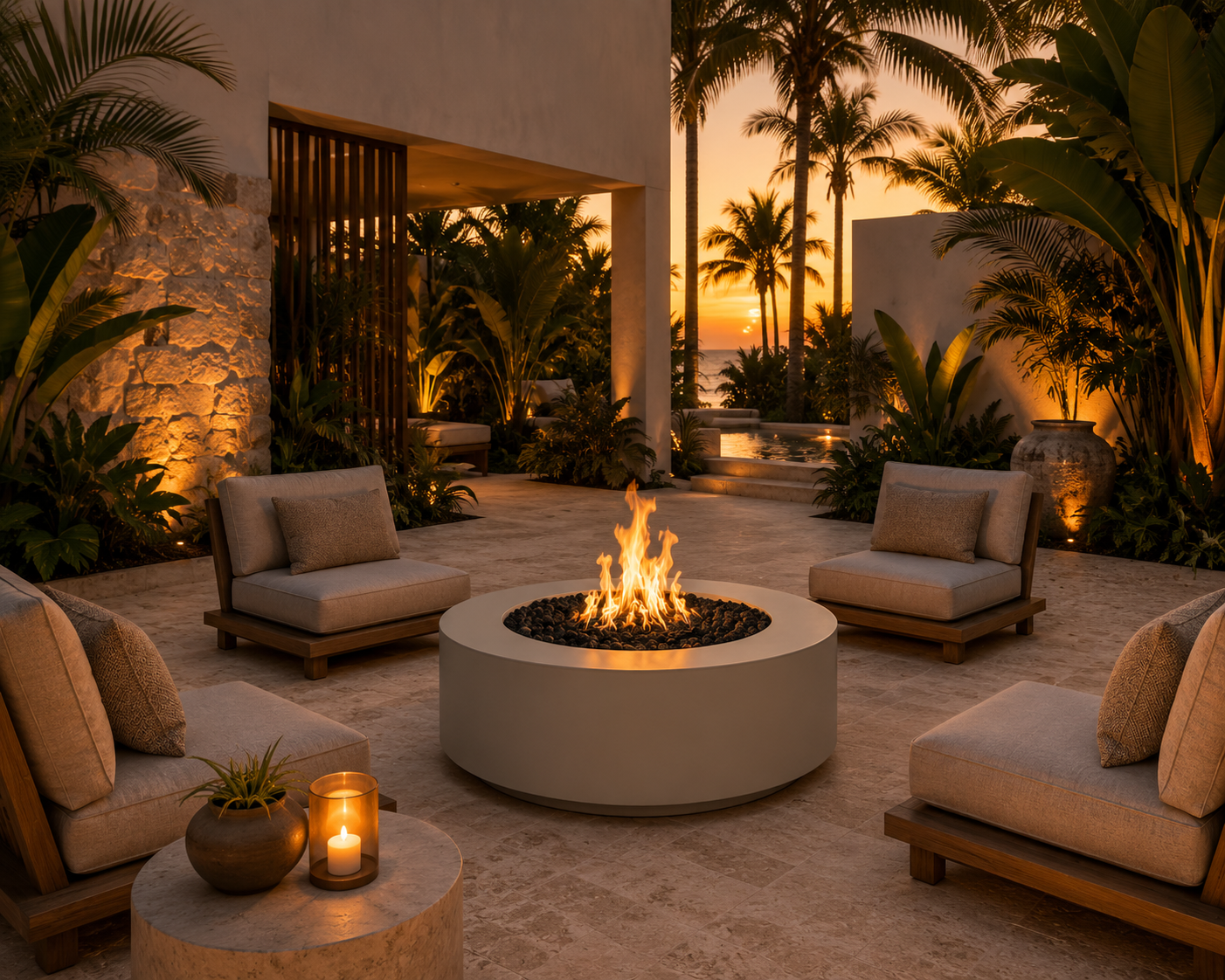 Unity 48" Pewter Powder-Coated Steel Fire Pit