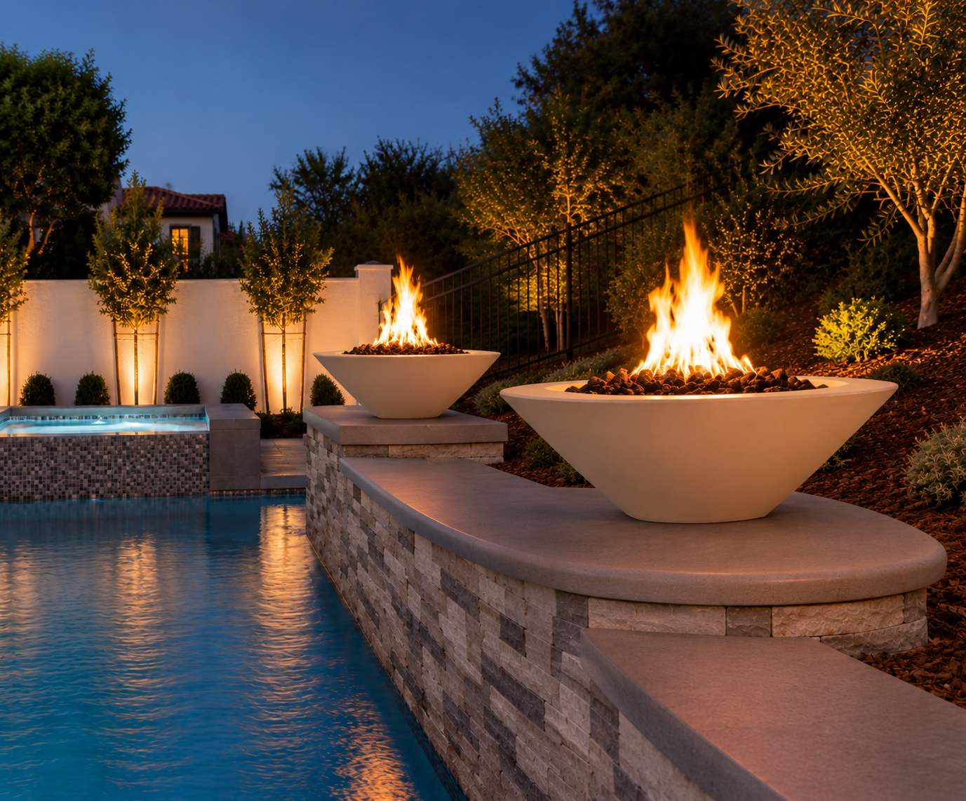 Cazo 31" Vanilla Concrete Fire Bowl