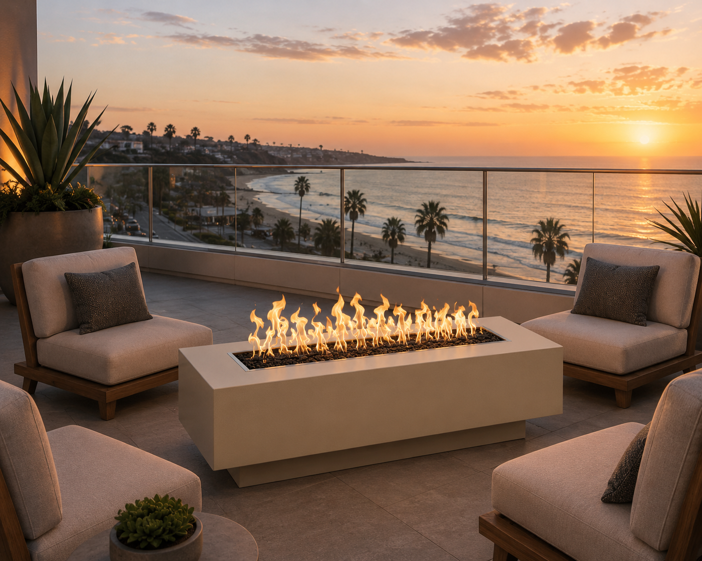 Coronado 84" Pewter Powder-Coated Steel Fire Pit