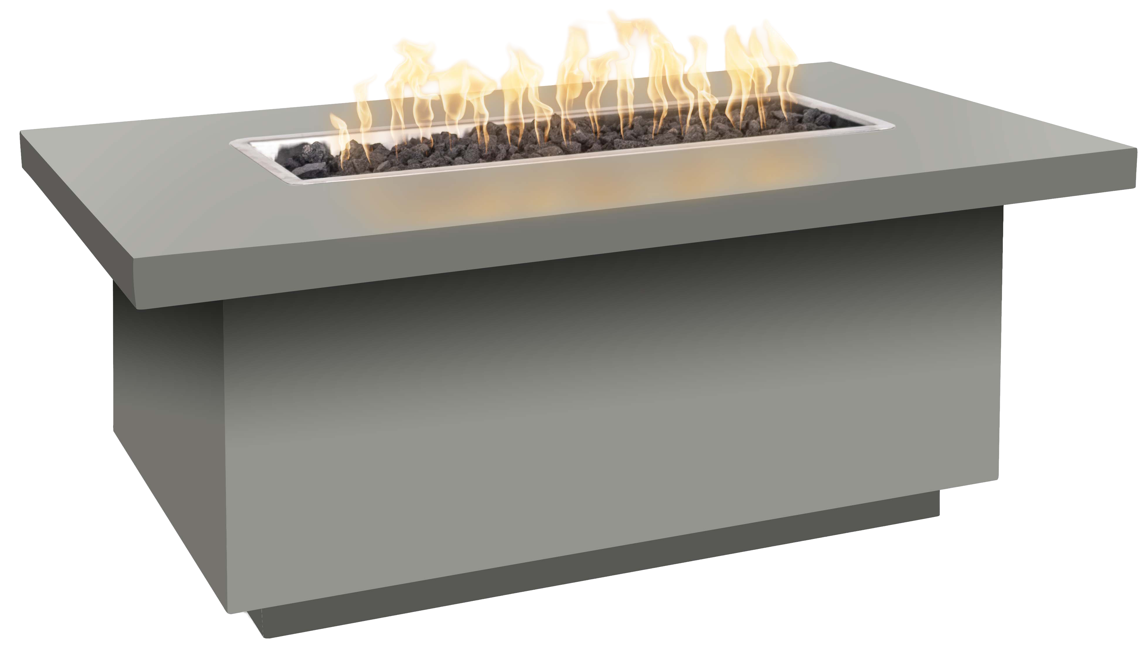 Fremont 60" Pewter Powder-Coated Steel Fire Table