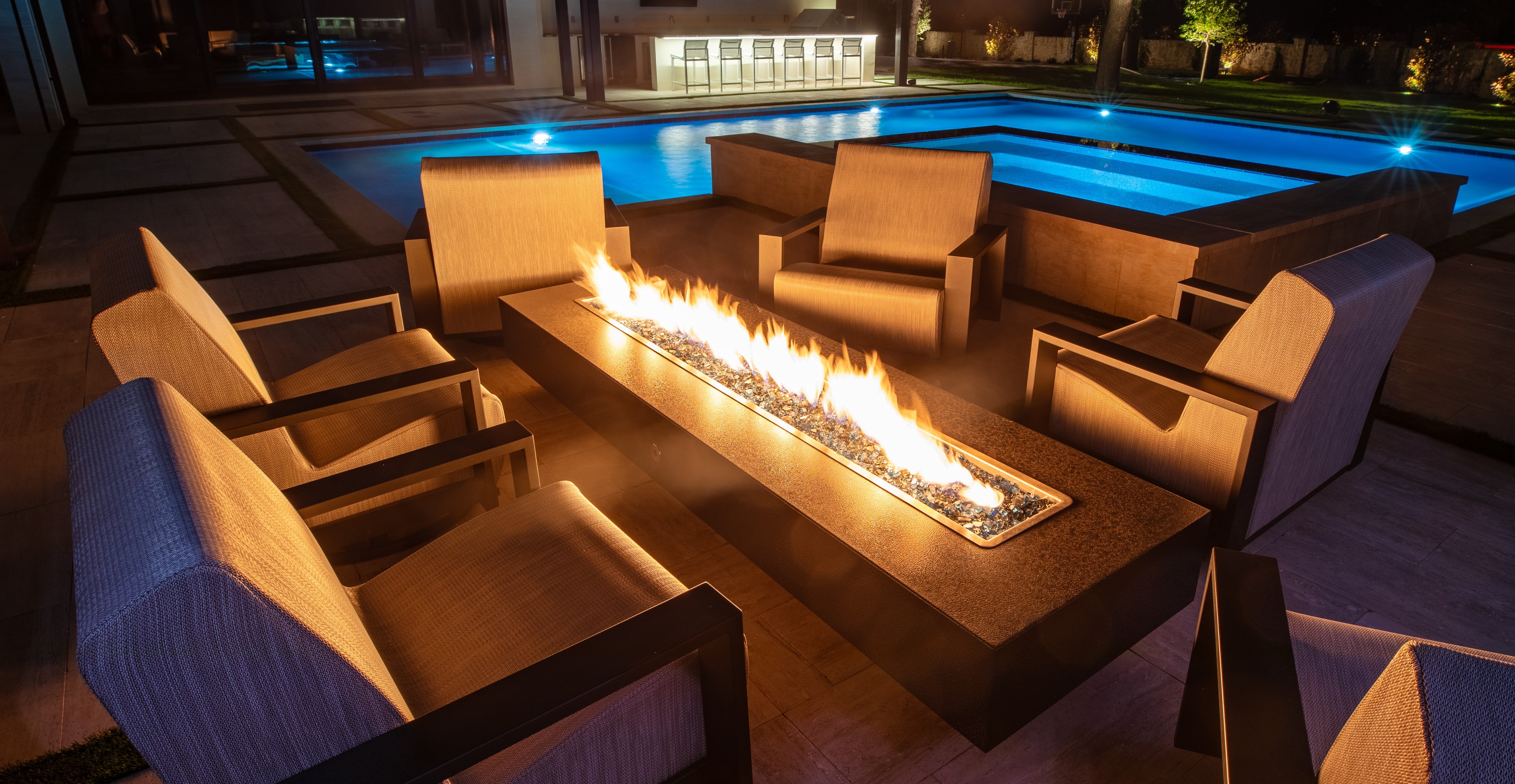 Coronado 72" Gloss Black Powder-Coated Steel Fire Pit