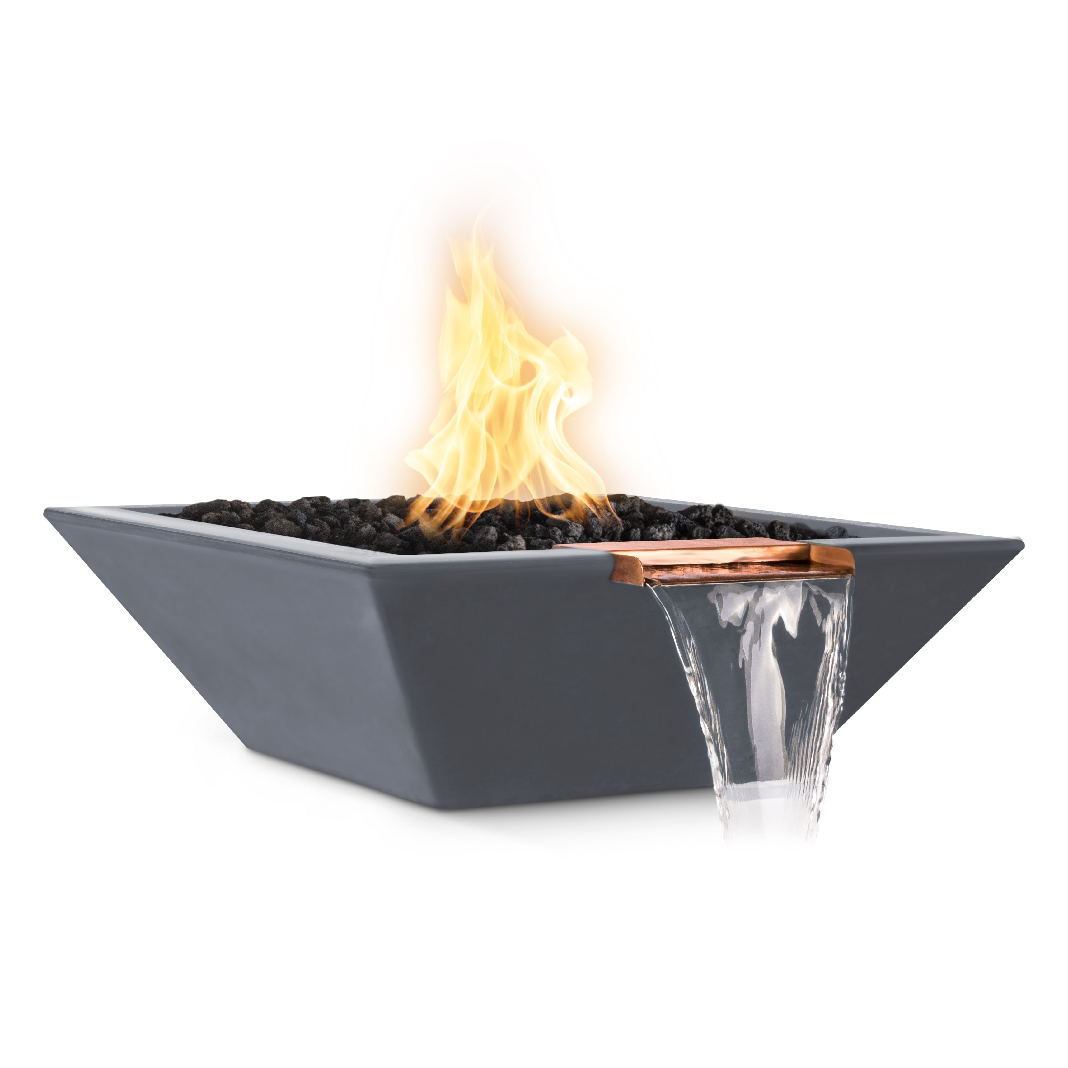 Maya 36" Rustic Gray Concrete Fire & Water Bowl