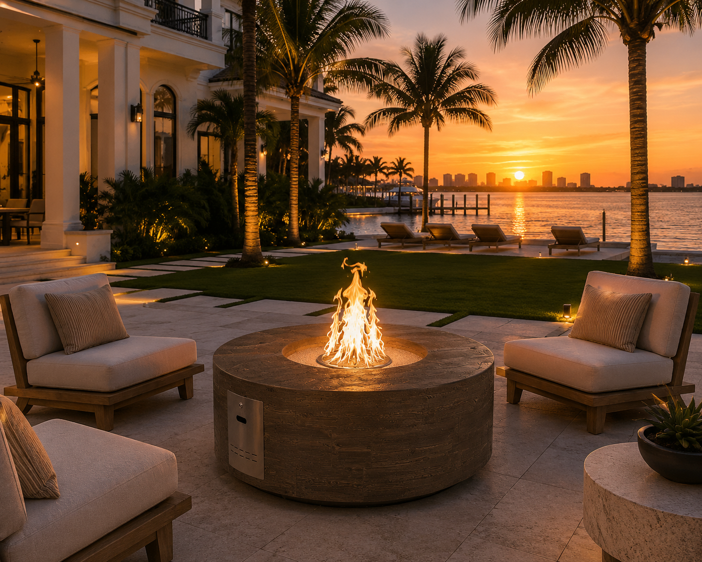 Sequoia 60” Oak Wood Grain Fire Pit
